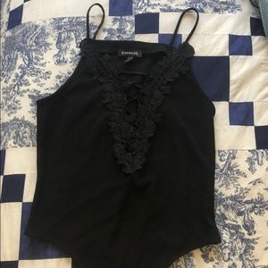 Express lace black body suit